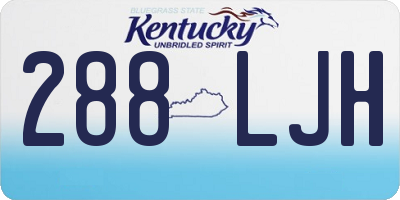 KY license plate 288LJH