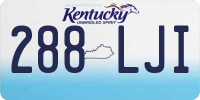 KY license plate 288LJI