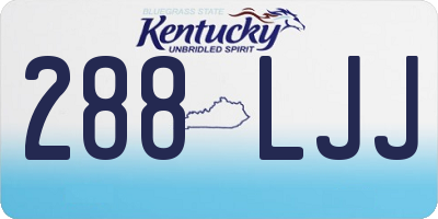 KY license plate 288LJJ