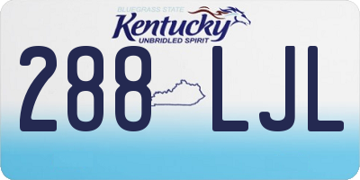 KY license plate 288LJL