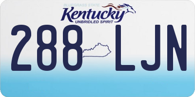 KY license plate 288LJN