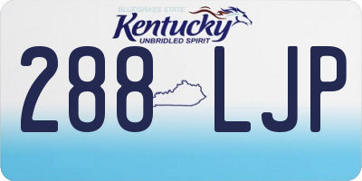 KY license plate 288LJP