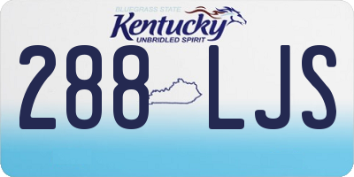 KY license plate 288LJS