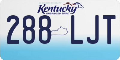 KY license plate 288LJT