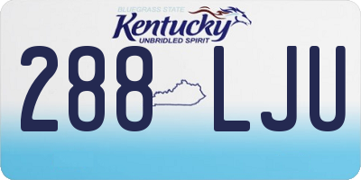 KY license plate 288LJU