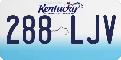 KY license plate 288LJV