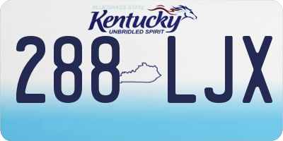 KY license plate 288LJX