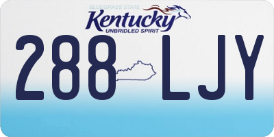 KY license plate 288LJY