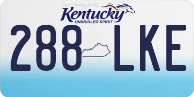 KY license plate 288LKE
