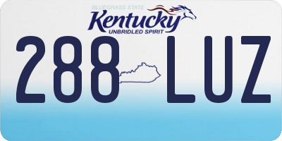 KY license plate 288LUZ