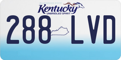 KY license plate 288LVD