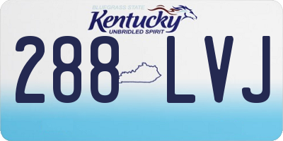KY license plate 288LVJ