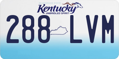 KY license plate 288LVM