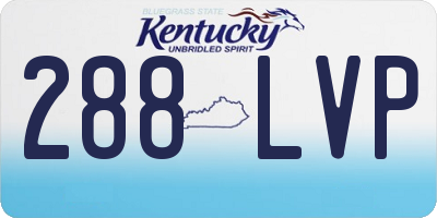 KY license plate 288LVP