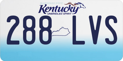 KY license plate 288LVS