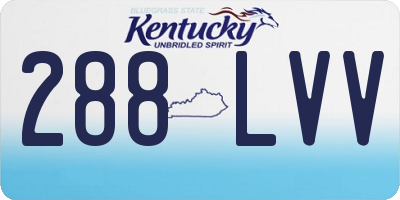 KY license plate 288LVV