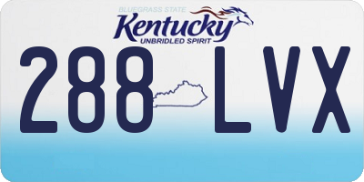 KY license plate 288LVX