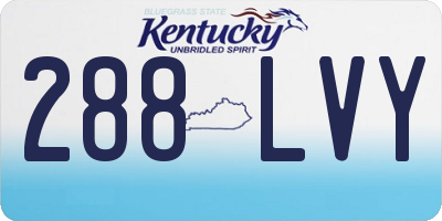 KY license plate 288LVY