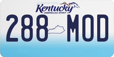 KY license plate 288MOD