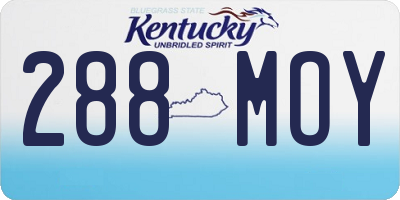 KY license plate 288MOY