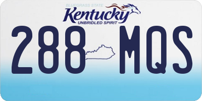 KY license plate 288MQS