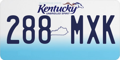 KY license plate 288MXK