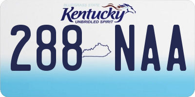 KY license plate 288NAA
