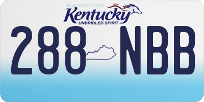 KY license plate 288NBB