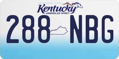 KY license plate 288NBG