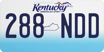 KY license plate 288NDD