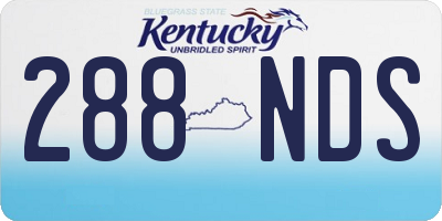 KY license plate 288NDS