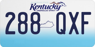 KY license plate 288QXF