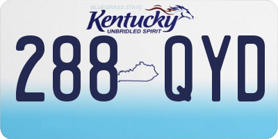 KY license plate 288QYD