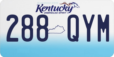 KY license plate 288QYM