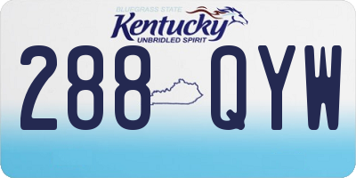 KY license plate 288QYW