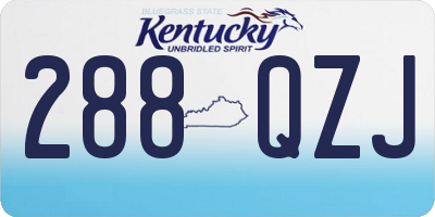 KY license plate 288QZJ