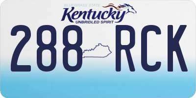 KY license plate 288RCK
