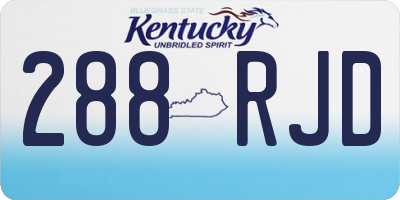 KY license plate 288RJD