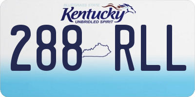 KY license plate 288RLL