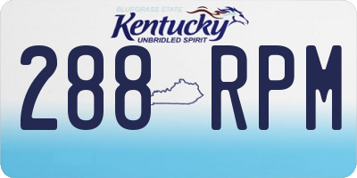 KY license plate 288RPM