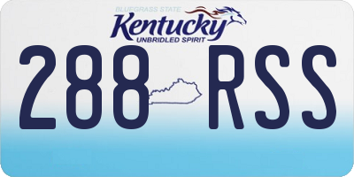 KY license plate 288RSS