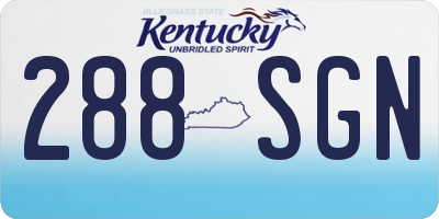 KY license plate 288SGN