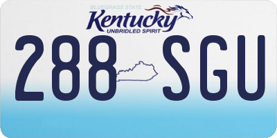 KY license plate 288SGU
