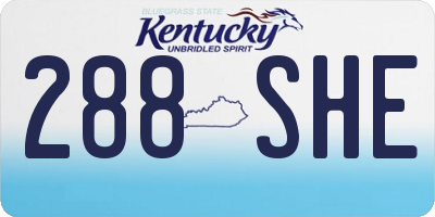 KY license plate 288SHE