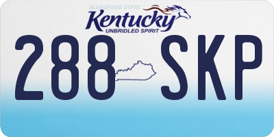 KY license plate 288SKP