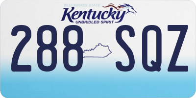 KY license plate 288SQZ