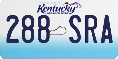 KY license plate 288SRA