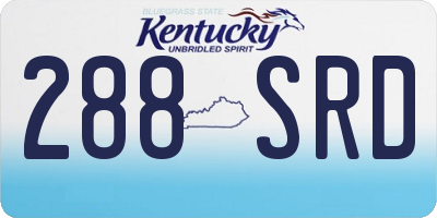 KY license plate 288SRD