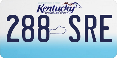 KY license plate 288SRE