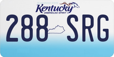 KY license plate 288SRG